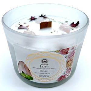 Bougie Parfumée Green Tree 'Amour' Quartz Rose et Rose