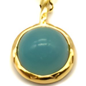 Collier en Argent Plaqué or et Amazonite Ronde