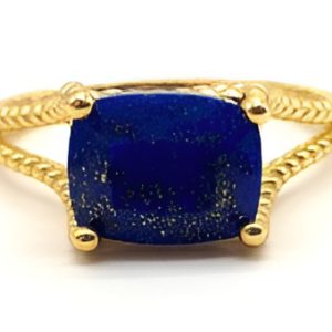Bague Argent Lapis Lazuli Rectangle