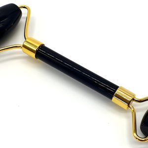 Double Rouleau de Massage Obsidienne Noire