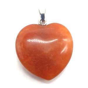 Pendentif Coeur Aventurine Orange 2.5cm