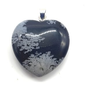 Pendentif Coeur Obsidienne Neige 2.5cm