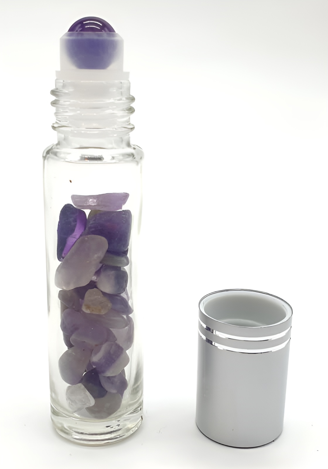 Roll-On Diffuseur Améthyste a remplir d huile essentielle (9cm)