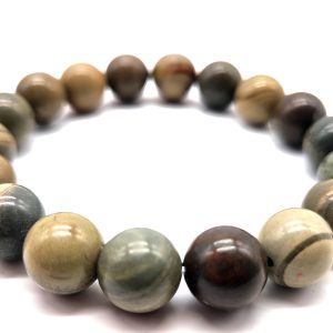 Bracelet en Jaspe Feuille d Argent