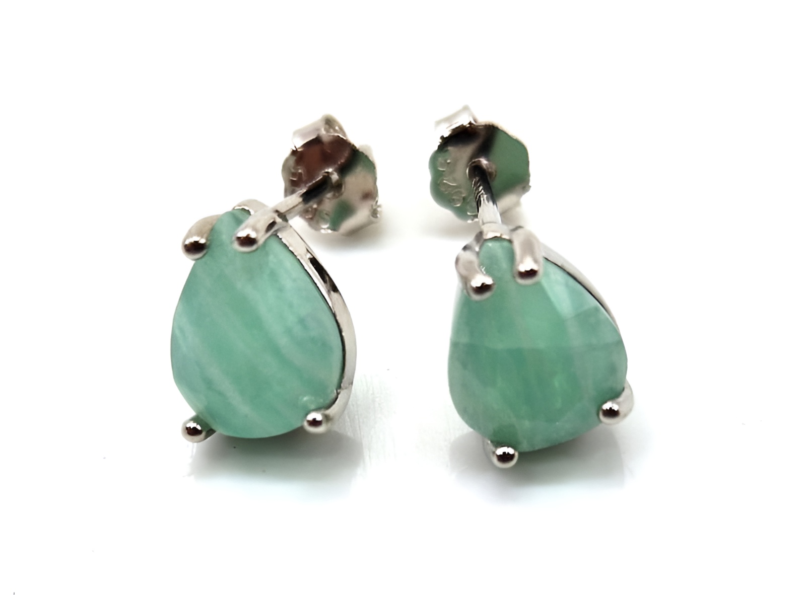 Boucles d Oreilles Larmes en argent 925 et Amazonite