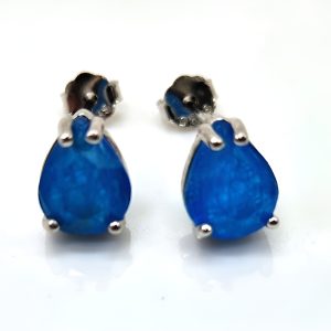 Boucles d Oreilles Larmes en argent 925 et Apatite