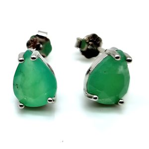 Boucles d'oreille Larmes en Argent 925 et jade