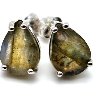 Boucles d'oreille Larmes en Argent 925 et Labradorite