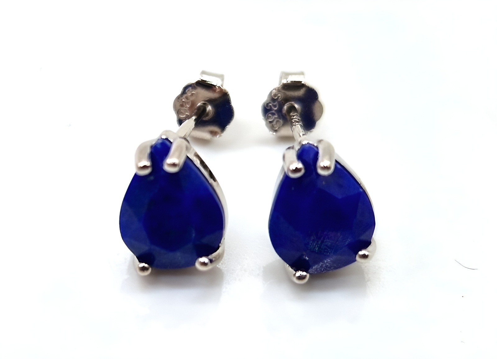 Boucles d'oreille Larmes en Argent 925 et Lapis Lazuli