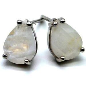 Boucles d'oreille Larmes en Argent 925 et Pierre de Lune