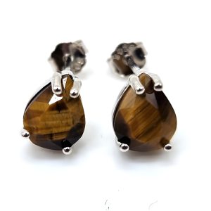 Boucles d oreille en argent 925 et Oeil de tigre