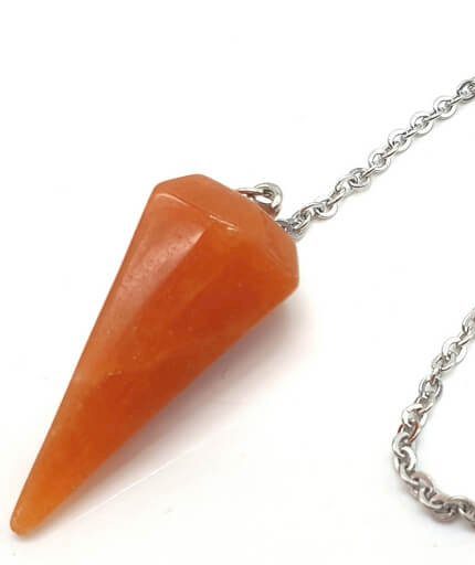 Pendule a facettes en Aventurine Orange
