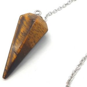 Pendule a Facette en Oeil de Tigre