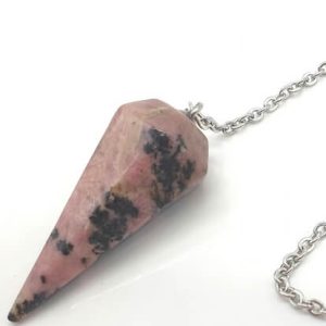 Pendule a facettes en Rhodonite