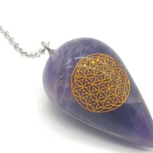 Pendule Fleur de vie en Améthyste