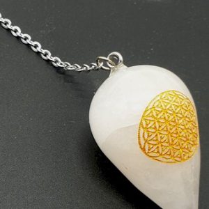 Pendule Fleur de Vie en Cristal de Roche